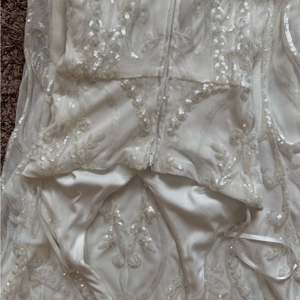 B Darlin Ivory Sequin Dress - Picture 3 of 4
